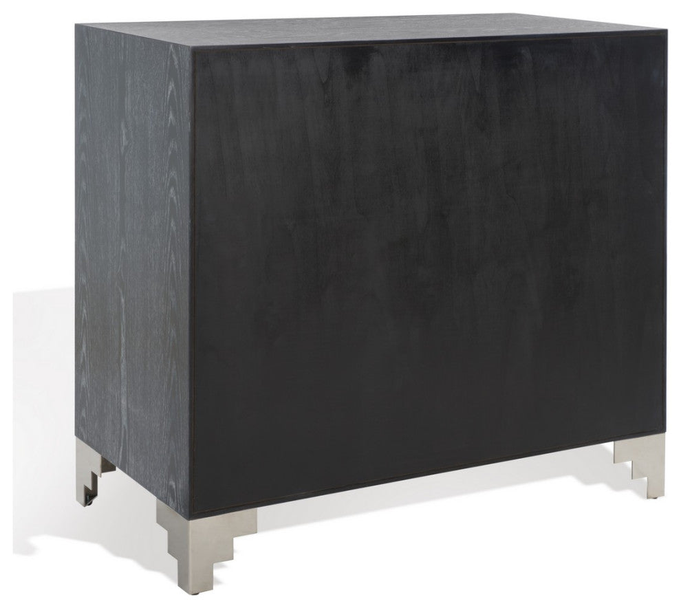 Safavieh Couture Odalis Lacquer Chest Of Drawers Black Cerused Oak