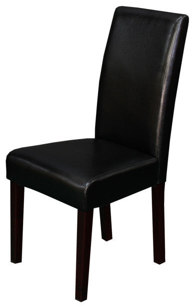 Villa Faux Leather Black Dining Chairs, Set of 2