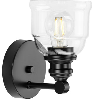 Ambrose Collection 5" 1-Light Matte Black Clear Glass Bath Vanity Light