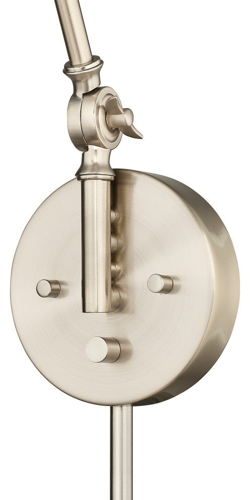 Edward 1 Light 10 in. Swing Arm Wall Lamp Plug In/Wall Mount