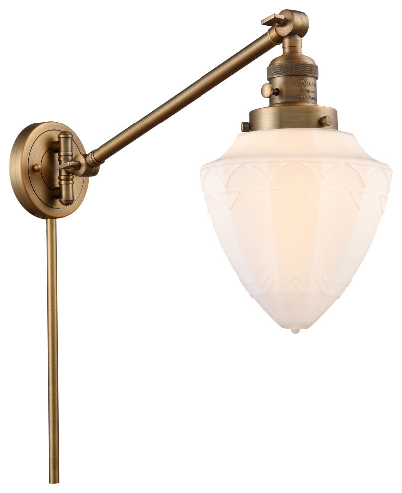 Innovations 237-BB-G661-7 1 Light Swing Arm, Switch, Brushed Brass