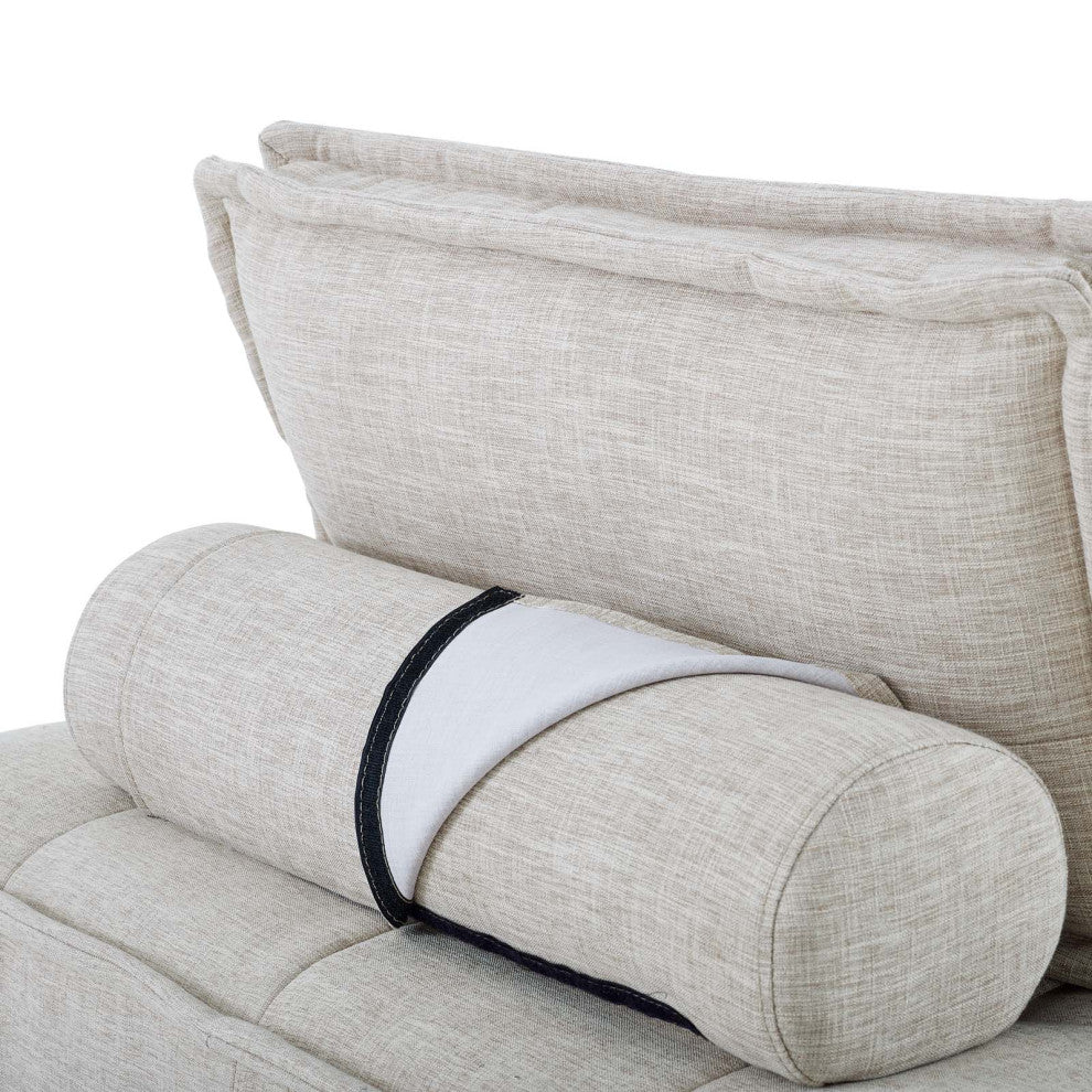 Saunter Tufted Fabric Fabric 4-Piece Sectional Sofa Beige -5208
