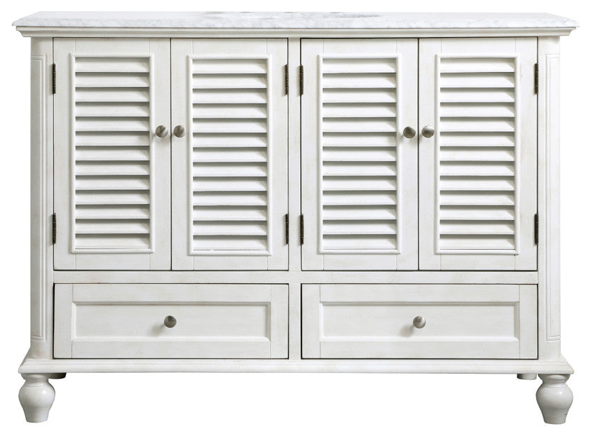 Home Living Single Bathroom Vanity, Antique White, 48"