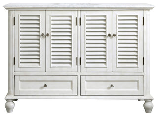 Home Living Single Bathroom Vanity, Antique White, 48"