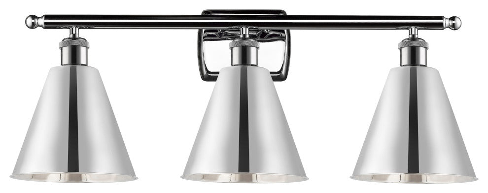 Ballston Cone Bath Vanity Light, Polished Chrome, Polished Chrome