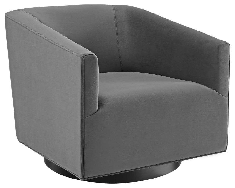 Gray Twist Accent Lounge Performance Velvet Swivel Chair