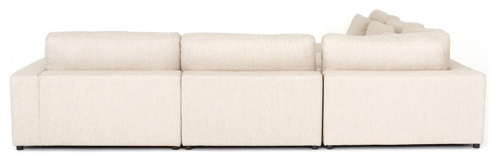 Four Hands Bloor 5-Piece Sectional Set With Ottoman, Essence Natural