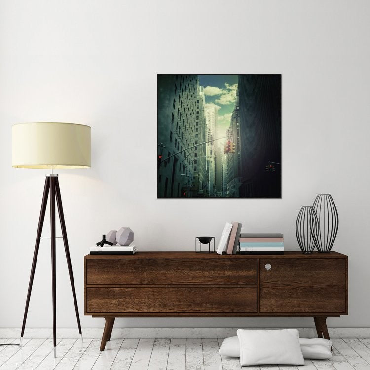 "Downtown" Framed Canvas Giclee by Ambra, 41x41"