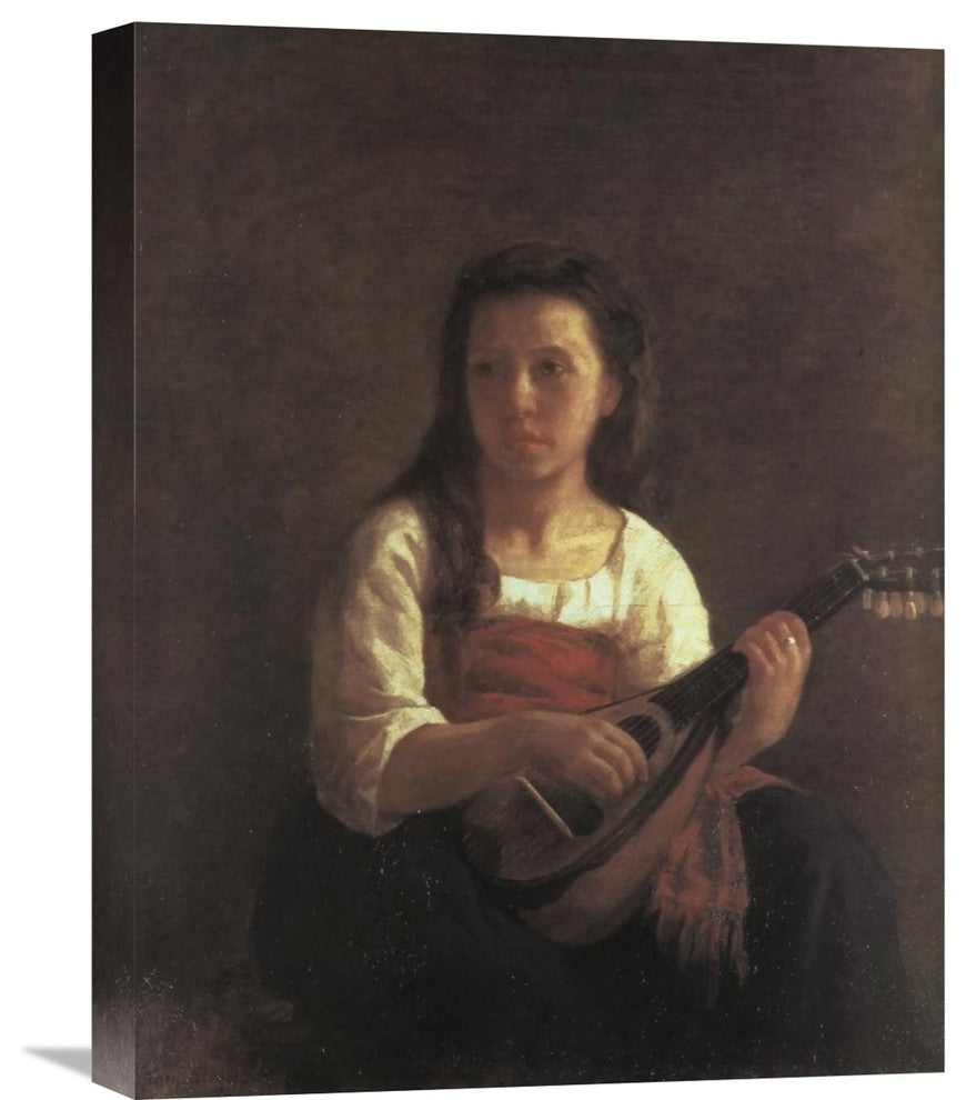 "The Mandolin Player 1868" Stretched Canvas Giclee by Mary Cassatt, 17"x22"