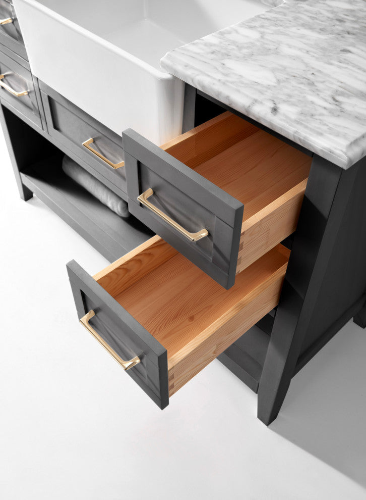 Hayley Bathroom Vanity Set, Sea Cloud Gray, 48"