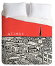 Deny Designs Bird Ave Athens Red Duvet Cover - Lightweight