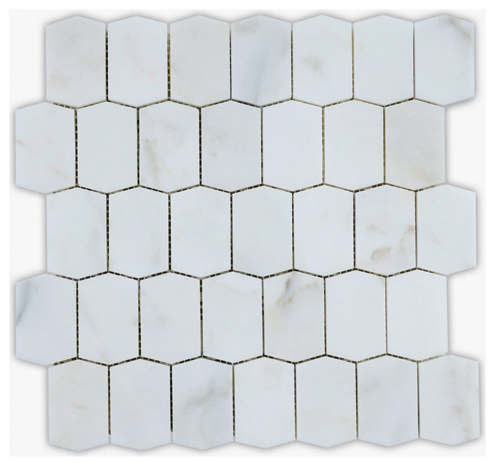 Calacatta Polished Picket Marble Mosaic