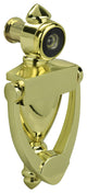 Nuk3y 5.5" High Knocker With 220 Degree Viewer, Polished Brass