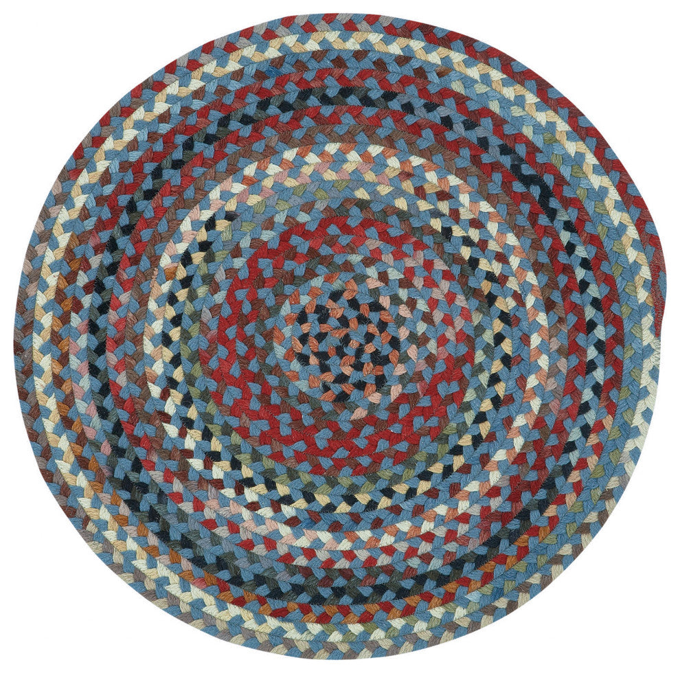 Capel St. Johnsbury Medium Blue 0440_400 Braided Rugs - 8' 6" Round