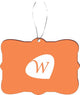 Letter W Manadarin Orange Petal Leaves Design Rectangle Christmas Tree Ornament
