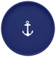 Kasualware 14" Round Serving Tray, Blue Anchor