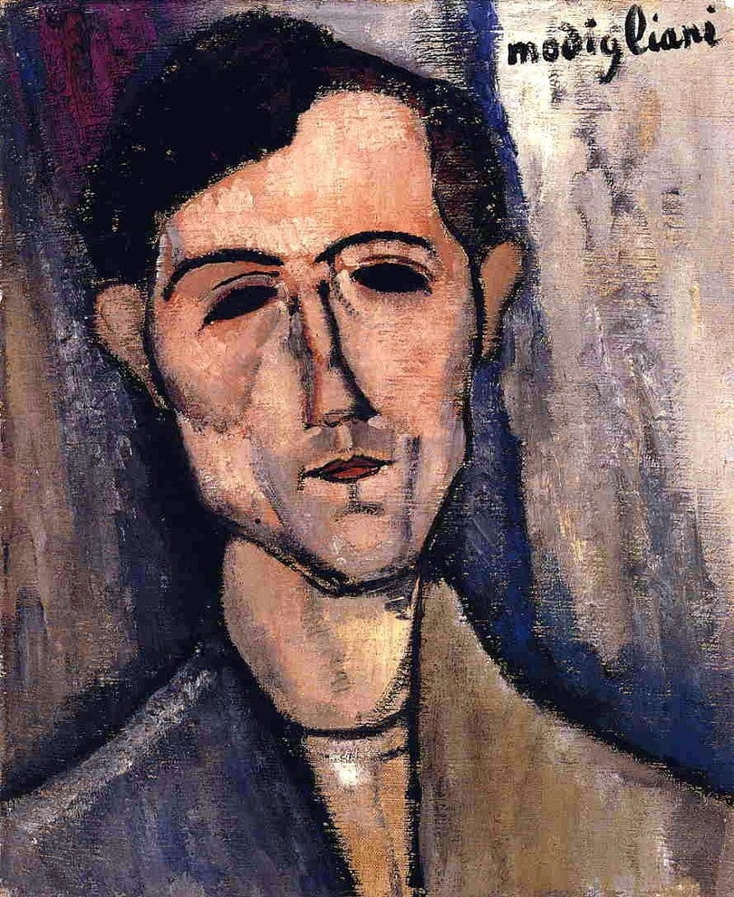 Amedeo Modigliani Man-s Head, Also known as Portrait of a Poet Wrapped Canvas