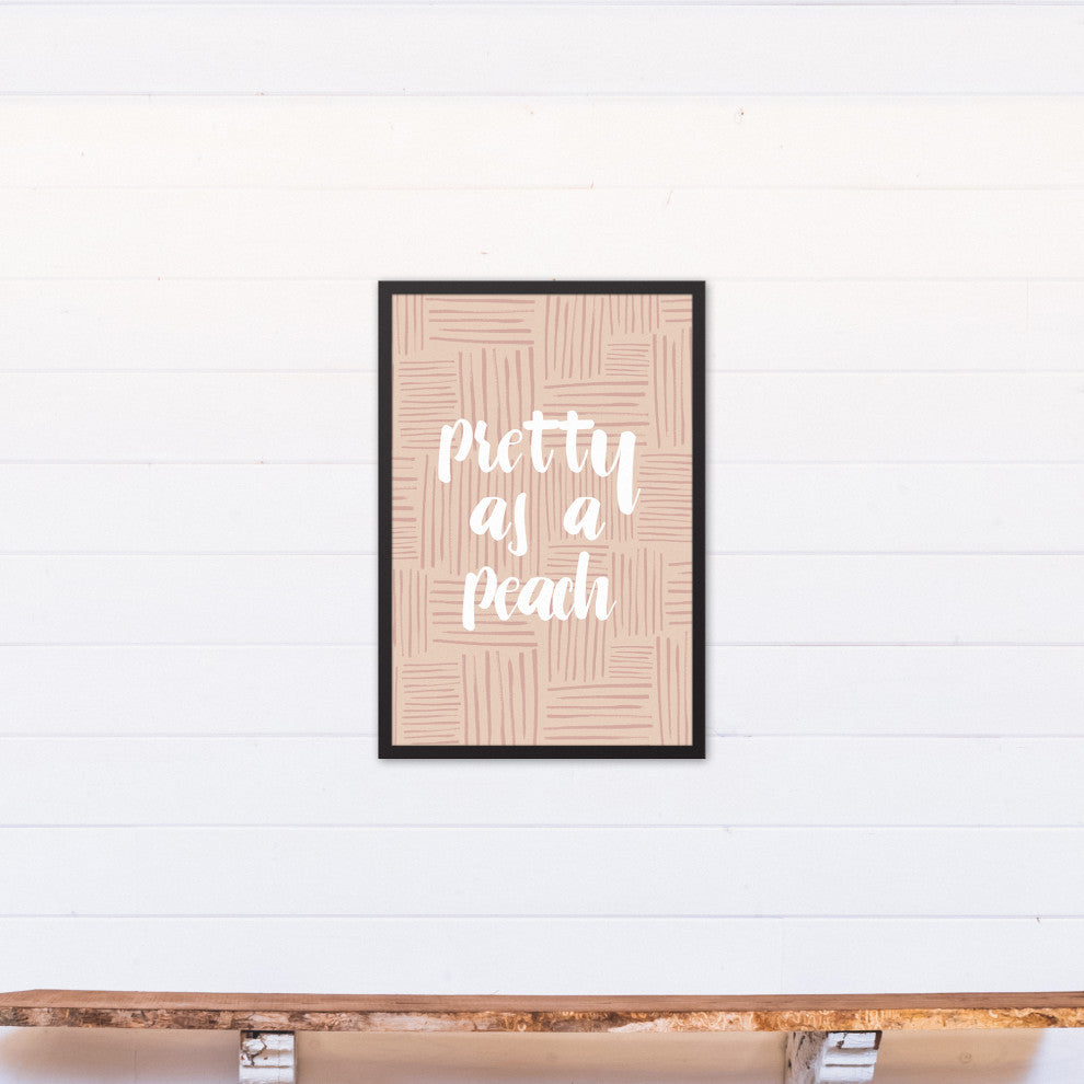 Pretty Peach Pattern Framed Canvas 20x30 Black Framed Canvas