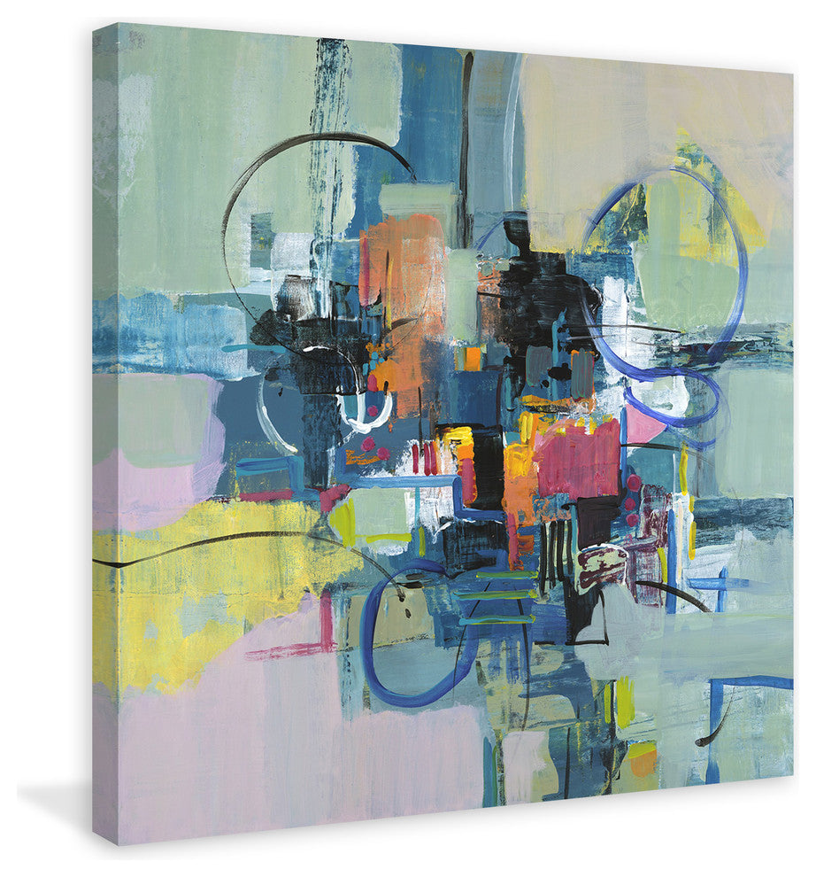 "Time Travel I" by Julie Joy Painting Print Wrapped Canvas, 40x40