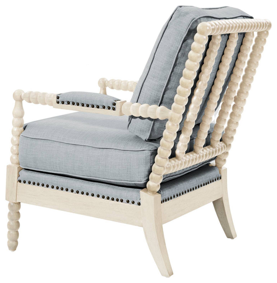 Madison Park Donohue Accent Arm Chair, Light Blue/Antique Cream