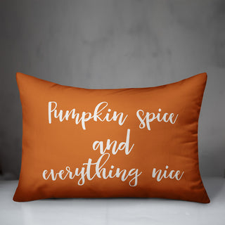 Pumpkin Spice and Everything Nice Lumbar Pillow, Orange, 14"x20"