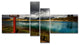 Azure Mountain Lake with Clouds, Landscape Canvas Art Print, 60"x32", 4 panels
