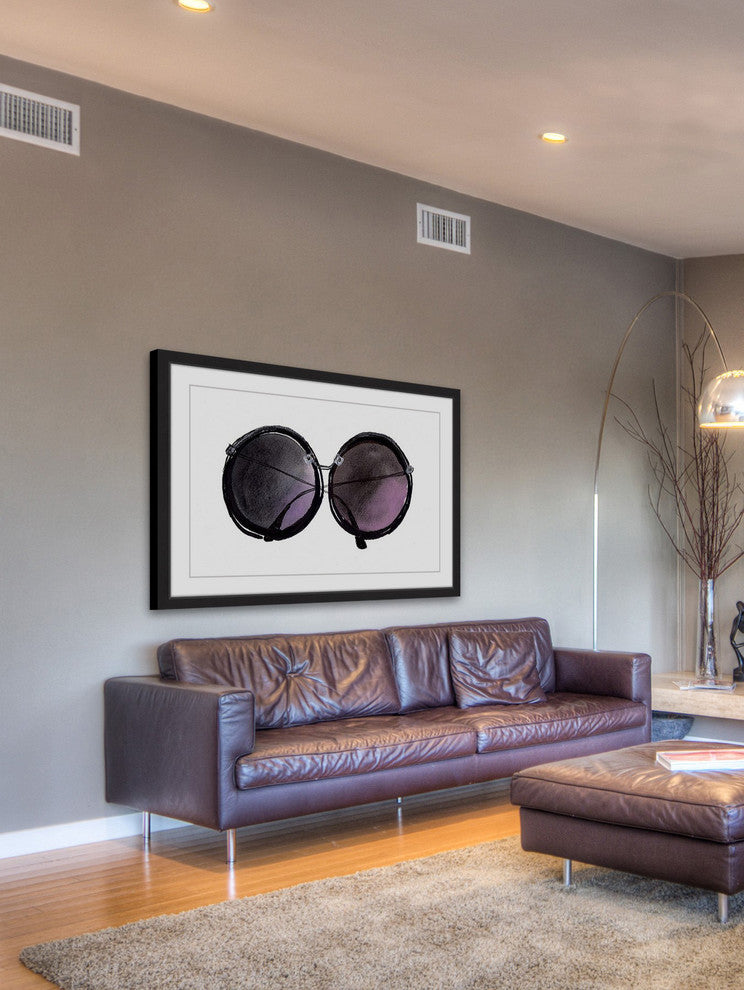 Marmont Hill, "Black Sunglasses" by Christine Lindstrom Framed Painting, 24x16