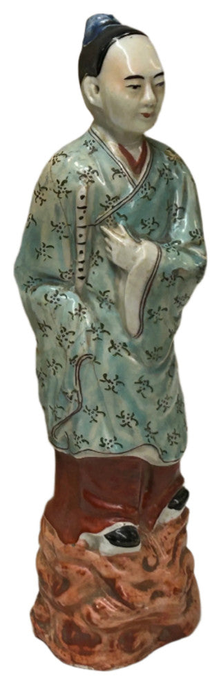 Vintage Oriental Ancient Style Dressing Ceramic Man Art Figurine Hws4419
