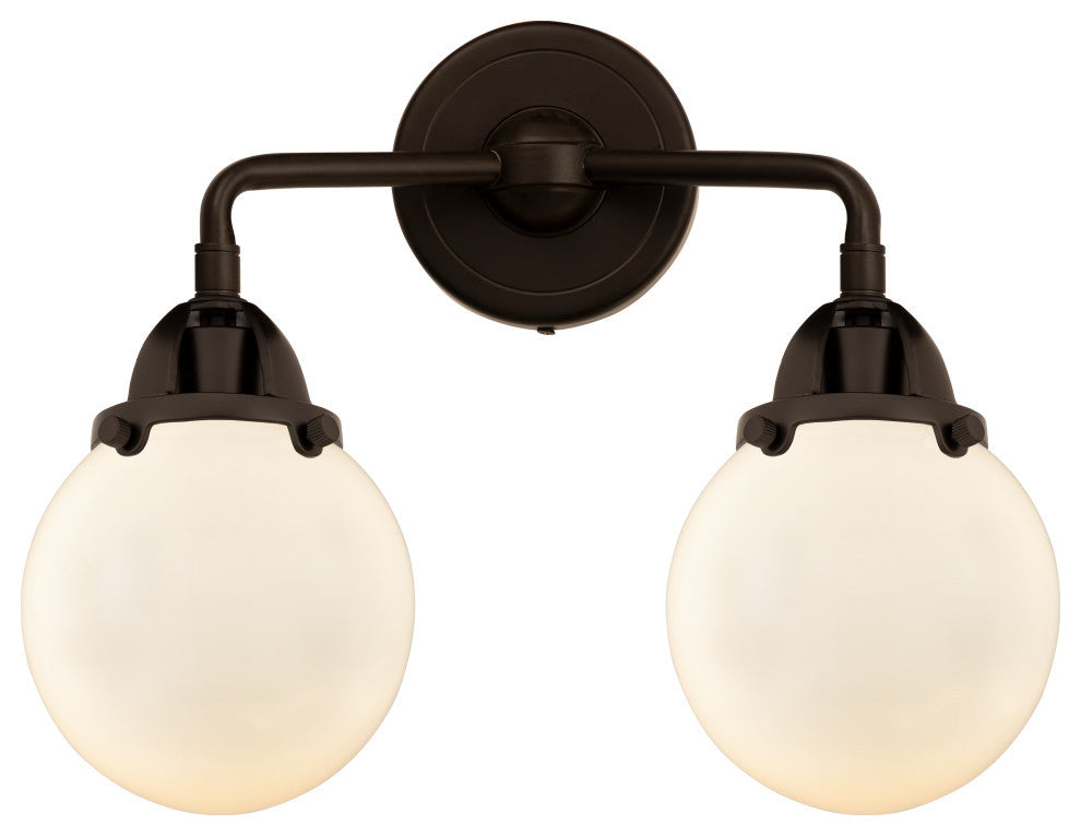 Beacon Bath Vanity Light, Oil Rubbed Bronze, Matte White, Matte White
