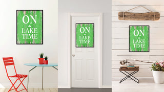 On Lake Time Inspirational, Canvas, Picture Frame, 13"X17"