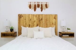 Handcrafted Headboard, Hanger Style, Golden Brown, Twin