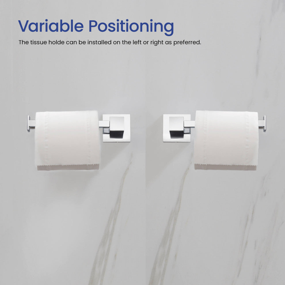 Cube 4-Piece Bathroom Hardware Set, Chrome