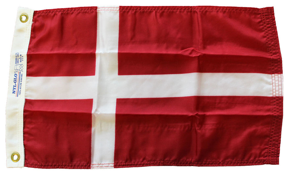 Denmark, 12"x18" Nylon Flag
