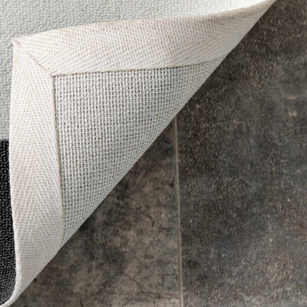 Nuloom Cabana Indoor/Outdoor Coastal Striped Area Rug, Black 8'x10'