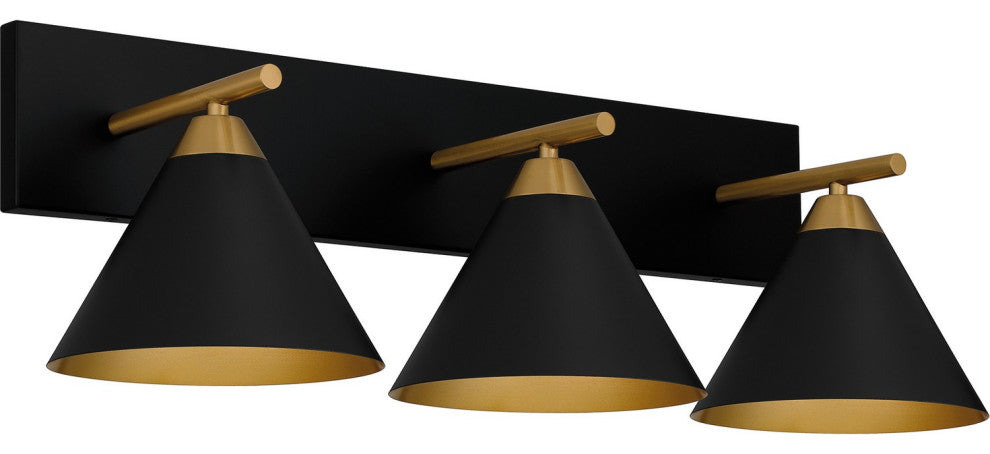 Mastro 3-Light Bath, Matte Black