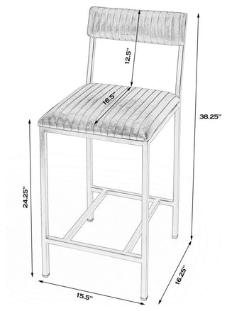Houston 24" Leather Counter Stool