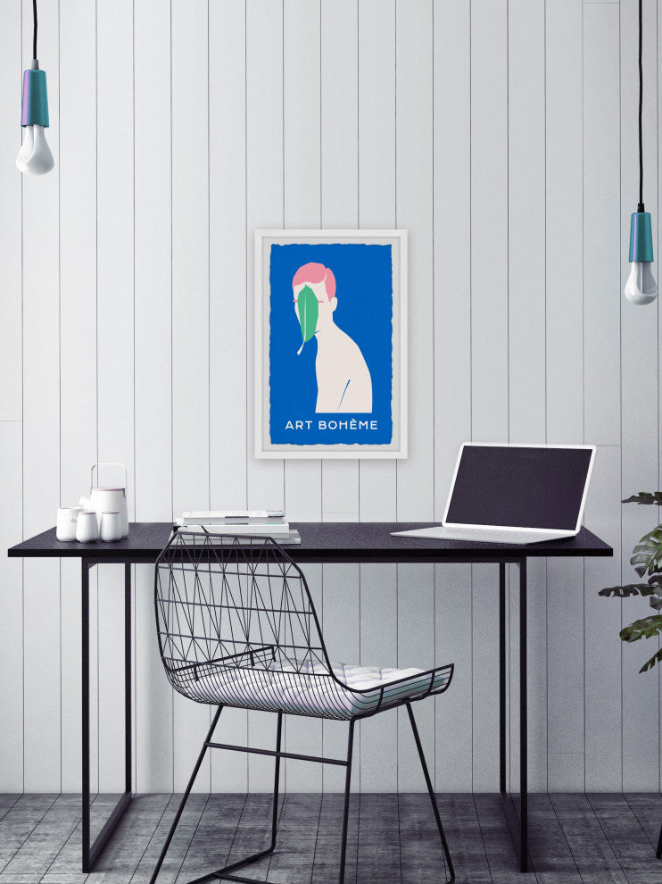 "Leaf Face" Framed Painting Print, 8x12