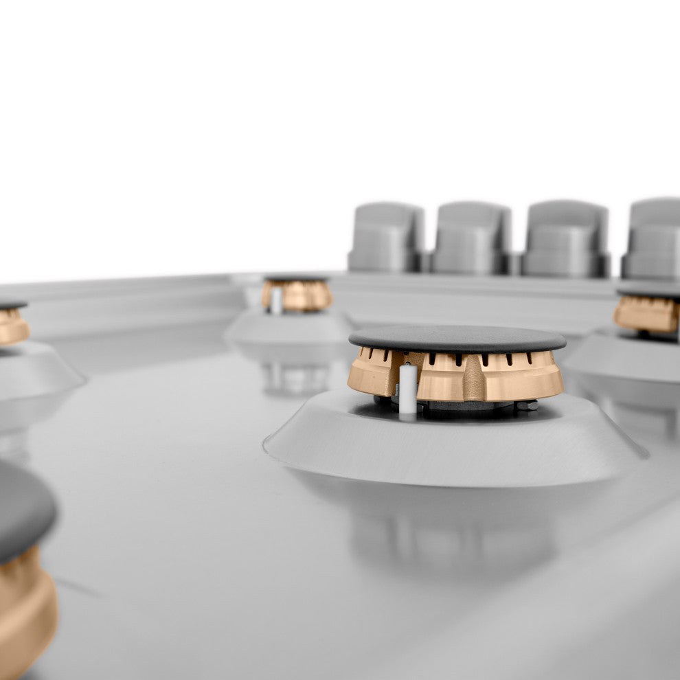 ZLINE 36 In. Dropin Cooktop With 4 Gas Brass Burners, RC-BR-36