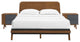 Platform Bed Nightstand Set, Queen Size, Walnut, Wood, Modern, Mid Century