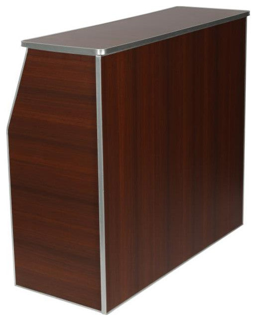4' Laminate Foldable Bar, Walnut Woodgrain