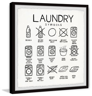 "Laundry Signs" Framed Painting Print, 18x18