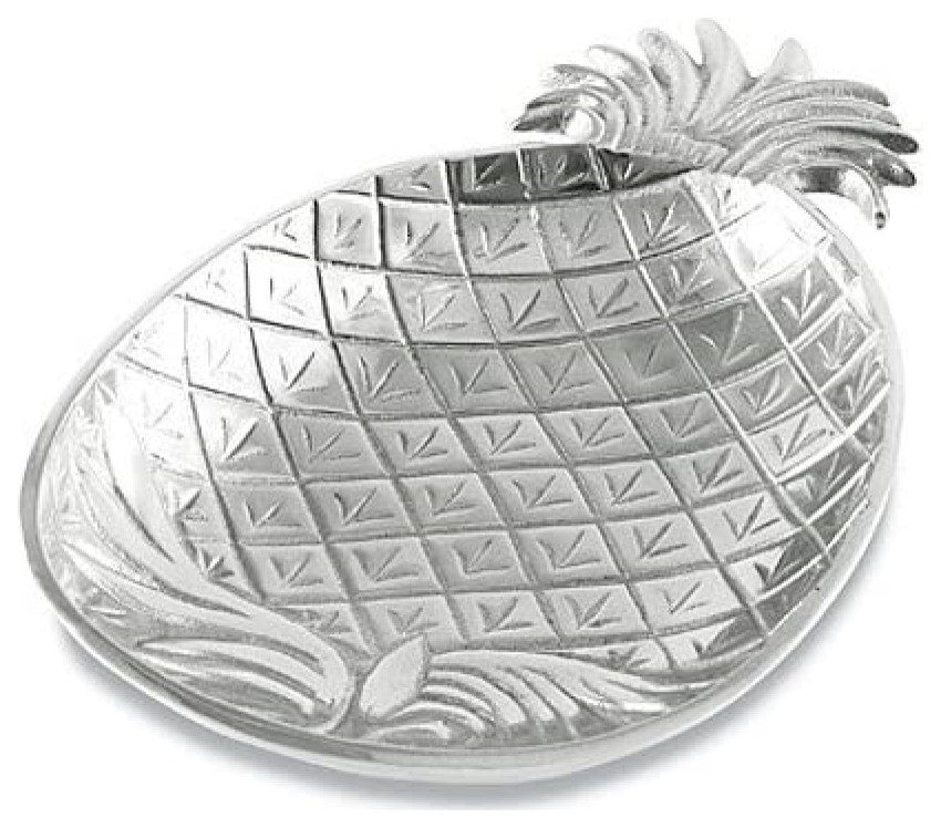 Silver Tropical Pineapple Shaped Serving Platter