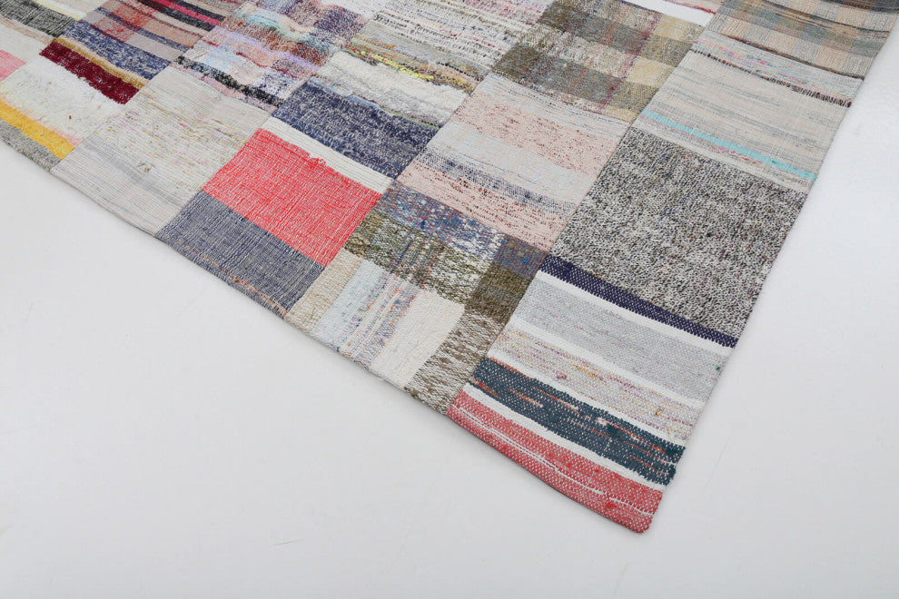 Rug N Carpet - Handmade Turkish 6' 7'' x 9' 10'' Vintage Patchwork Kilim Rug