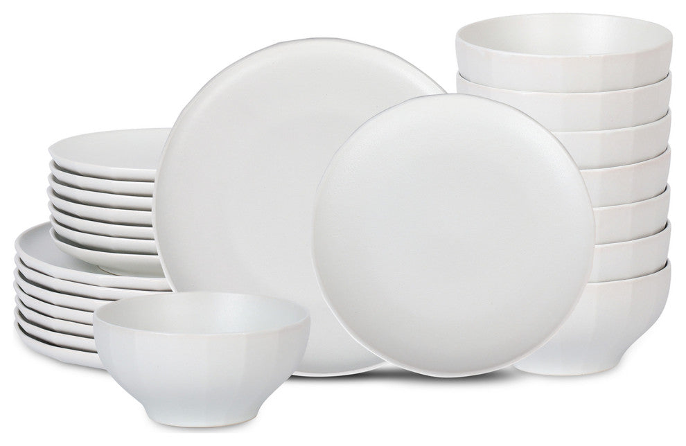 Stone Lain Rio Stoneware 24-Piece Dinnerware Set, Beige