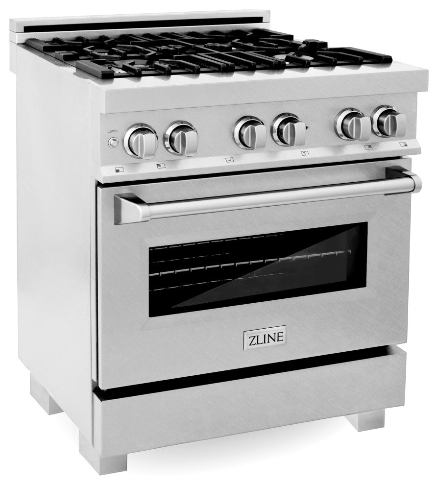 ZLINE 30" Dual Fuel Range With Griddle and Brass Burners