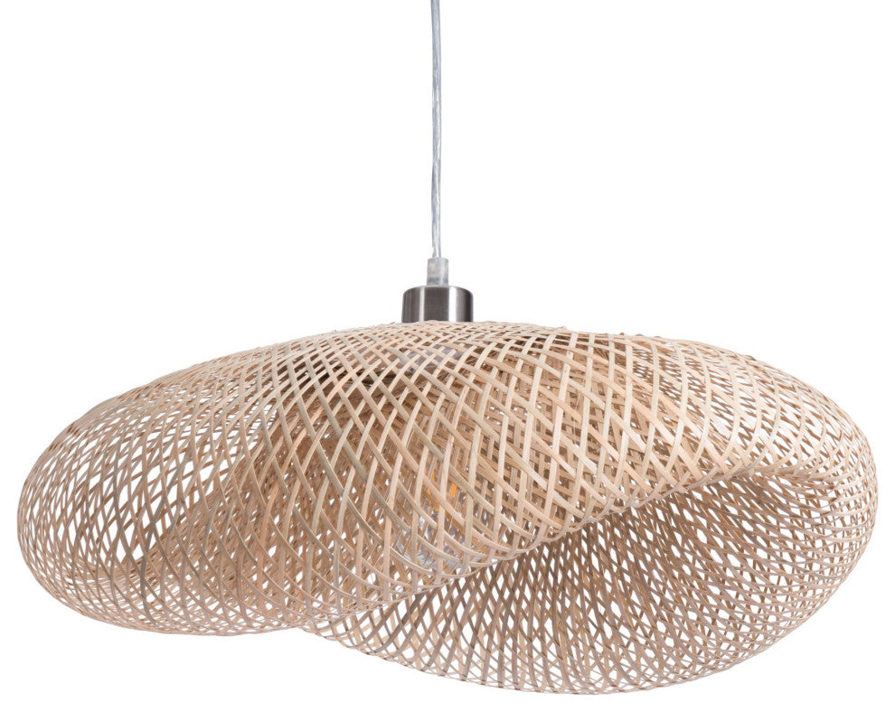 Pendant Ceiling Light Fixture, Steel Metal, Polyester, Natural, Lounge Cafe