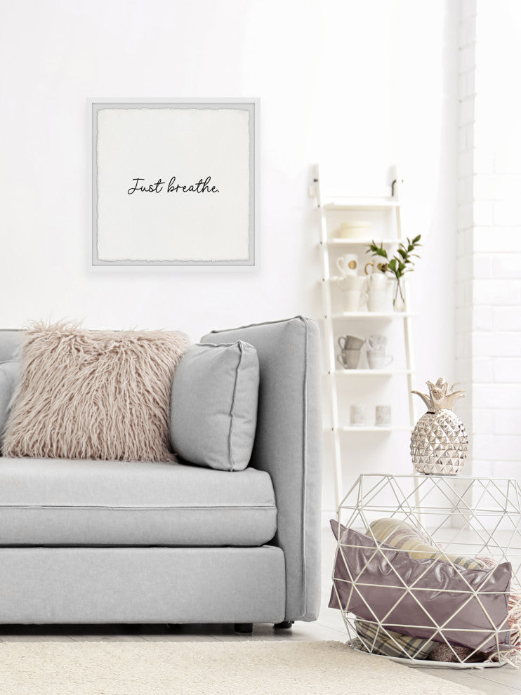 "Just Breathe III" Framed Painting Print, 32x32