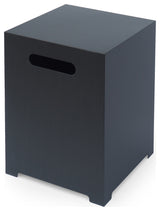 Hemmingway Outdoor Round Fire Pit With Tank Holder, Dark Gray Finish