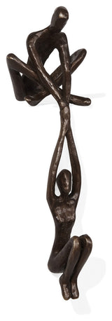 Danya B. Man Lifting Woman from Ledge Bronze Sculpture