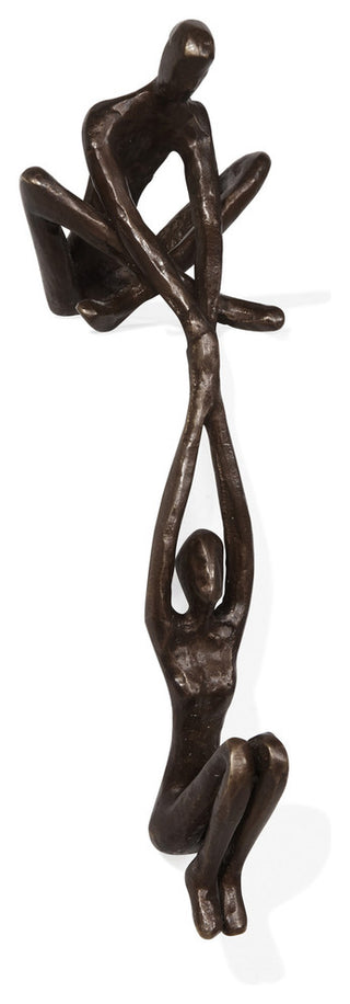 Danya B. Man Lifting Woman from Ledge Bronze Sculpture